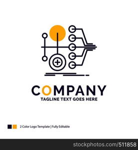 Company Name Logo Design For monetization, finance, money, transfer, value. Purple and yellow Brand Name Design with place for Tagline. Creative Logo template for Small and Large Business.