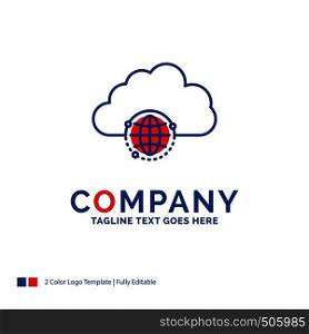 Company Name Logo Design For network, city, globe, hub, infrastructure. Blue and red Brand Name Design with place for Tagline. Abstract Creative Logo template for Small and Large Business.