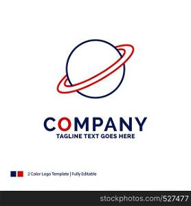 Company Name Logo Design For planet, space, moon, flag, mars. Blue and red Brand Name Design with place for Tagline. Abstract Creative Logo template for Small and Large Business.