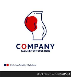 Company Name Logo Design For pregnancy, pregnant, baby, obstetrics, fetus. Blue and red Brand Name Design with place for Tagline. Abstract Creative Logo template for Small and Large Business.