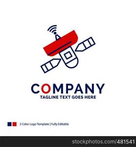 Company Name Logo Design For satellite, antenna, radar, space, Signal. Blue and red Brand Name Design with place for Tagline. Abstract Creative Logo template for Small and Large Business.
