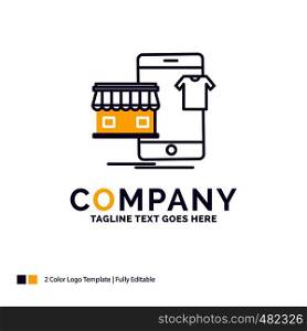 Company Name Logo Design For shopping, garments, buy, online, shop. Purple and yellow Brand Name Design with place for Tagline. Creative Logo template for Small and Large Business.