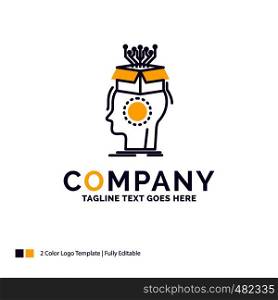Company Name Logo Design For sousveillance, Artificial, brain, digital, head. Purple and yellow Brand Name Design with place for Tagline. Creative Logo template for Small and Large Business.