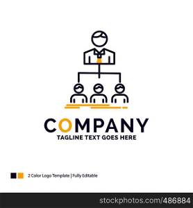 Company Name Logo Design For team, teamwork, organization, group, company. Purple and yellow Brand Name Design with place for Tagline. Creative Logo template for Small and Large Business.
