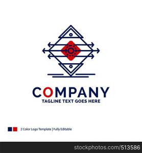 Company Name Logo Design For Traffic, Lane, road, sign, safety. Blue and red Brand Name Design with place for Tagline. Abstract Creative Logo template for Small and Large Business.