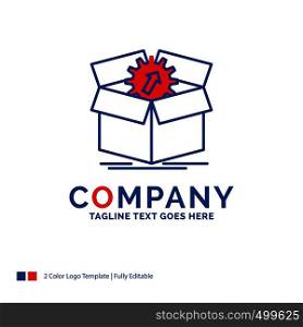 Company Name Logo Design For upload, performance, productivity, progress, work. Blue and red Brand Name Design with place for Tagline. Abstract Creative Logo template for Small and Large Business.