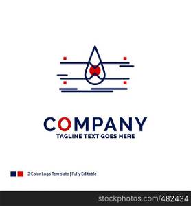 Company Name Logo Design For water, Monitoring, Clean, Safety, smart city. Blue and red Brand Name Design with place for Tagline. Abstract Creative Logo template for Small and Large Business.