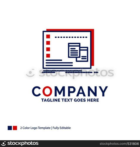 Company Name Logo Design For Window, Mac, operational, os, program. Blue and red Brand Name Design with place for Tagline. Abstract Creative Logo template for Small and Large Business.