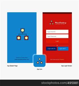Company Networks Splash Screen and Login Page design with Logo template. Mobile Online Business Template
