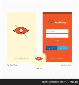 Company Not seen Splash Screen and Login Page design with Logo template. Mobile Online Business Template