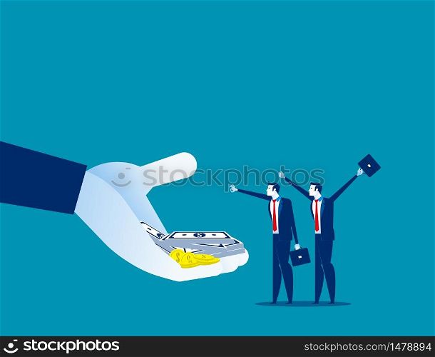 Company offer salaries to employees. Concept business vector illustration, Bonus, Salary up, Growth.