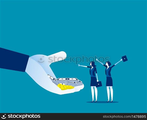 Company offer salaries to employees. Concept business vector illustration, Bonus, Salary up, Growth.