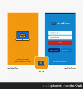 Company Online banking Splash Screen and Login Page design with Logo template. Mobile Online Business Template