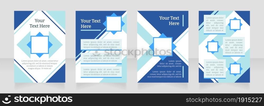 Company operations annual report blank brochure layout design. Vertical poster template set with empty copy space for text. Premade corporate reports collection. Editable flyer paper pages. Company operations annual report blank brochure layout design