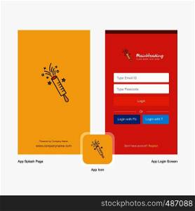 Company POP Splash Screen and Login Page design with Logo template. Mobile Online Business Template
