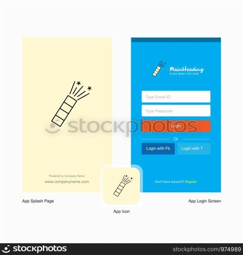 Company POP Splash Screen and Login Page design with Logo template. Mobile Online Business Template