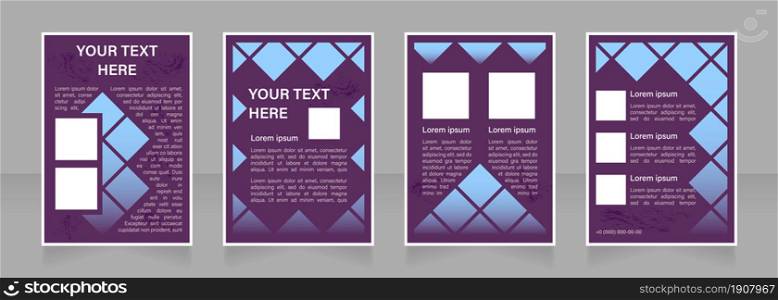 Company product promotion blank brochure layout design. Marketing aim. Vertical poster template set with empty copy space for text. Premade corporate reports collection. Editable flyer paper pages. Company product promotion blank brochure layout design