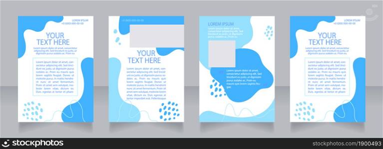 Company products advertising blank brochure layout design. Vertical poster template set with empty copy space for text. Premade corporate reports collection. Editable flyer paper pages. Company products advertising blank brochure layout design