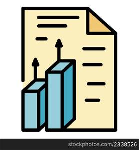 Company report icon. Outline company report vector icon color flat isolated. Company report icon color outline vector