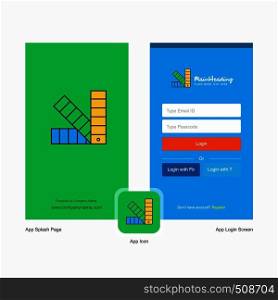 Company Scale Splash Screen and Login Page design with Logo template. Mobile Online Business Template