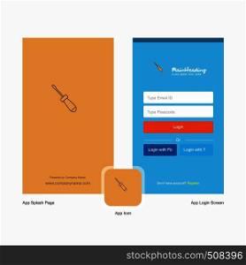 Company Screw driver Splash Screen and Login Page design with Logo template. Mobile Online Business Template