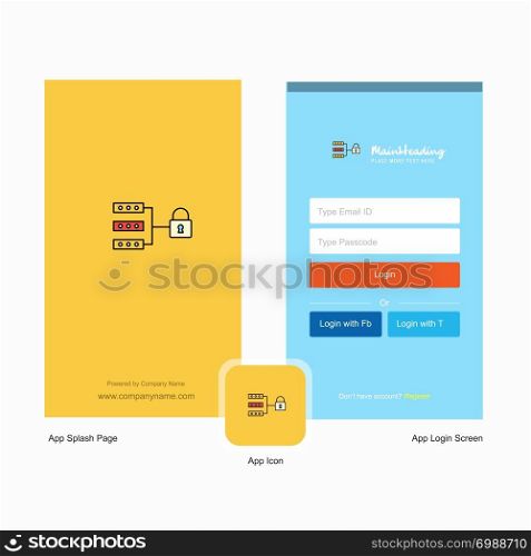 Company Secure network Splash Screen and Login Page design with Logo template. Mobile Online Business Template