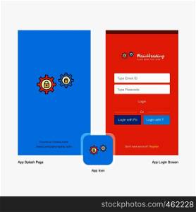 Company Setting protected Splash Screen and Login Page design with Logo template. Mobile Online Business Template