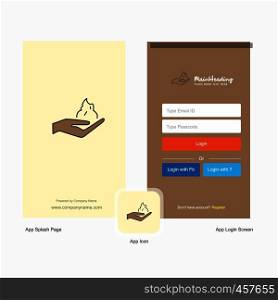 Company Shaving foam Splash Screen and Login Page design with Logo template. Mobile Online Business Template
