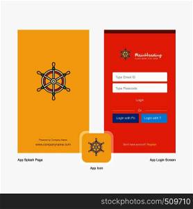 Company Steering Splash Screen and Login Page design with Logo template. Mobile Online Business Template