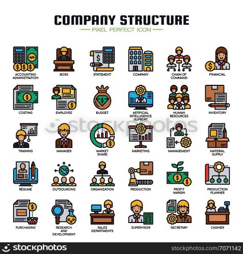 Company Structure , Thin Line and Pixel Perfect Icons
