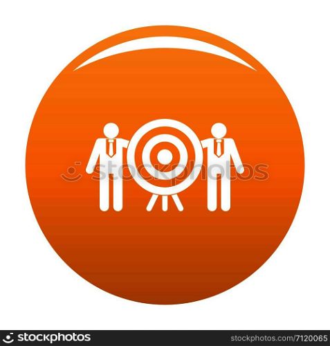 Company target icon. Simple illustration of company target vector icon for any design orange. Company target icon vector orange