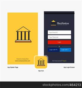 Company Villa Splash Screen and Login Page design with Logo template. Mobile Online Business Template