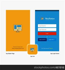Company Website Splash Screen and Login Page design with Logo template. Mobile Online Business Template