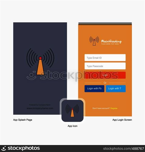 Company Wifi Splash Screen and Login Page design with Logo template. Mobile Online Business Template