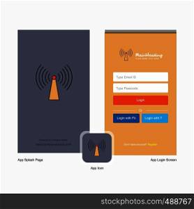 Company Wifi Splash Screen and Login Page design with Logo template. Mobile Online Business Template