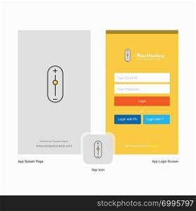 Company Zoom in zoom out Splash Screen and Login Page design with Logo template. Mobile Online Business Template
