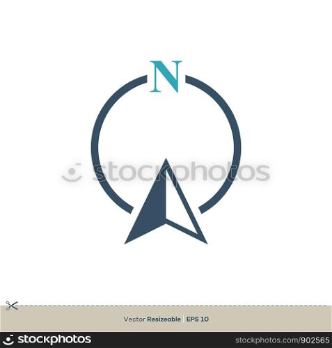 Compass Arrow Icon Vector Logo Template Illustration Design. Vector EPS 10.