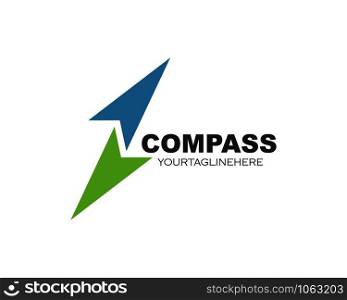 compass arrow logo vector tempate ilustration design