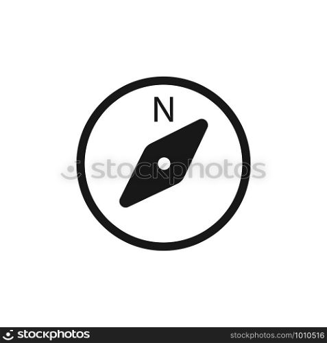 compass black icon in flat style, vector illustration. compass black icon in flat style, vector