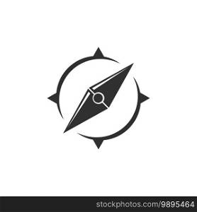 Compass black isolated icon. Vector for concept design. Flat illustration