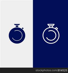 Compass, Clock, Stopwatch, Timer, Watch Line and Glyph Solid icon Blue banner Line and Glyph Solid icon Blue banner