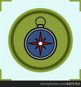 Compass color icon. Isolated vector illustration. Compass color icon