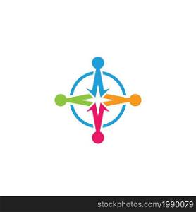 compass community people concept design icon vector illustration for branding web
