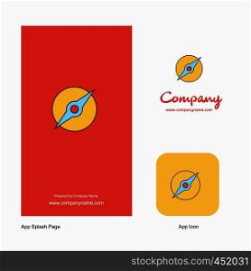Compass Company Logo App Icon and Splash Page Design. Creative Business App Design Elements
