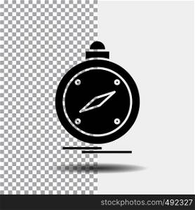 compass, direction, navigation, gps, location Glyph Icon on Transparent Background. Black Icon. Vector EPS10 Abstract Template background