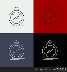 compass, direction, navigation, gps, location Icon Over Various Background. Line style design, designed for web and app. Eps 10 vector illustration. Vector EPS10 Abstract Template background