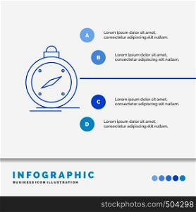 compass, direction, navigation, gps, location Infographics Template for Website and Presentation. Line Blue icon infographic style vector illustration. Vector EPS10 Abstract Template background