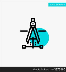 Compass, Drawing, Education, Engineering turquoise highlight circle point Vector icon