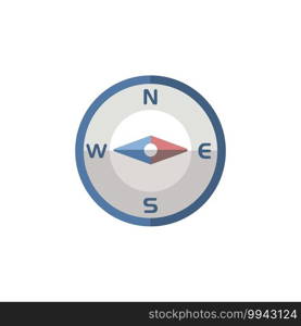 Compass east direction. Flat color icon. Isolated weather vector illustration