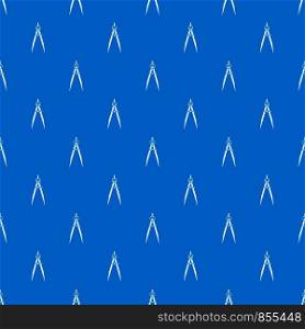 Compass for drawing and delineation pattern repeat seamless in blue color for any design. Vector geometric illustration. Compass for drawing and delineation pattern seamless blue